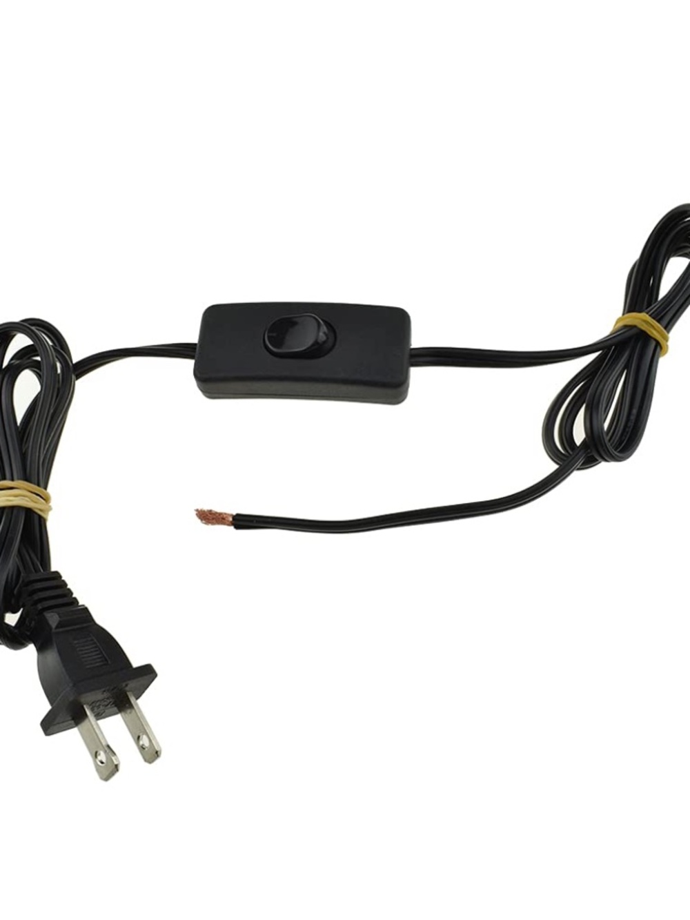 Hahiyo 3A 125V Lamp Cord Set with Molded Plug Rocker Button Switch Compact